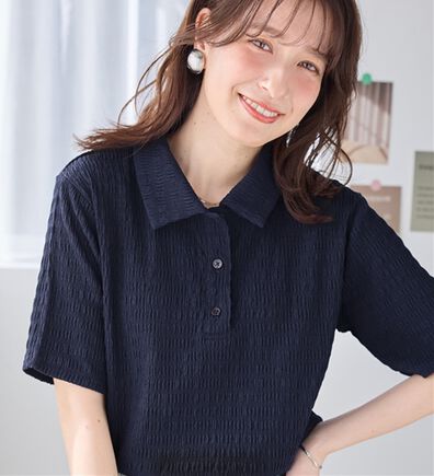 Viola e Viola（ヴィオラ エ ヴィオラ）の「ポコポコ素材ポロトップス（カットソー）」