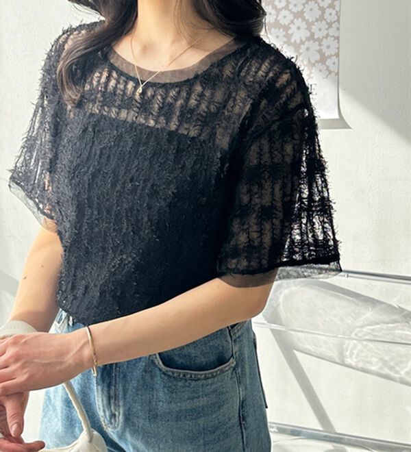 GeeRA（ジーラ）の「フェザーチュールＴシャツ（カットソー）」｜詳細画像