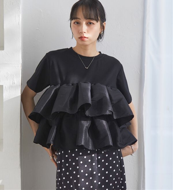 RANAN（ラナン）の「シャイニーフリルTシャツ（Tシャツ）」｜詳細画像