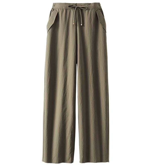 BELLUNA（ベルーナ）の「サラもちライト！快適ドロストワイドパンツ（ワイドパンツ・ガウチョ）」｜詳細画像