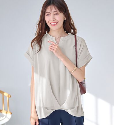 alotta（アロッタ）の「【接触冷感】裾タックふんわりブラウス（ブラウス）」