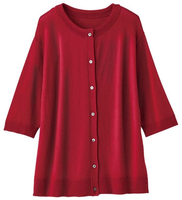 BELLUNA（ベルーナ）の「ヒンヤリ冷感！洗える５分袖カーディガン（ニットカーディガン）」｜詳細画像