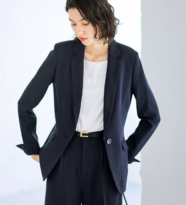 GeeRA（ジーラ）の「【2点セット】選べるボトム！洗えて型くずれしないパンツスーツセット（パンツスーツ）」｜詳細画像