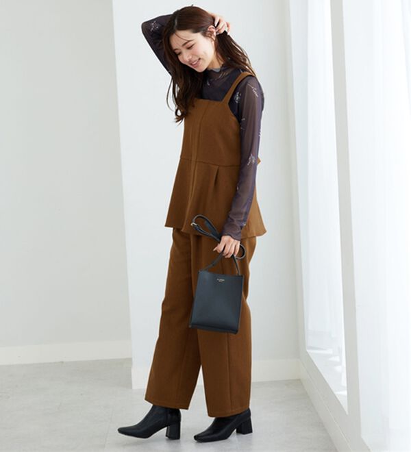 BELLUNA（ベルーナ）の「【2点セット】ウーリッシュ素材ビスチェセットアップ（セットアップ）」｜詳細画像