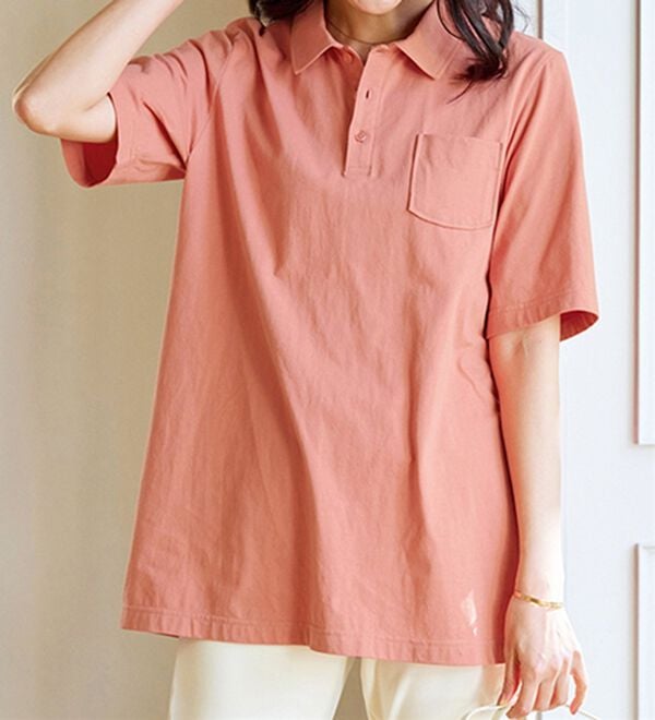 BELLUNA（ベルーナ）の「【ヒンヤリ機能付き＆綿１００％】サマ見えポロチュニック（チュニック）」｜詳細画像