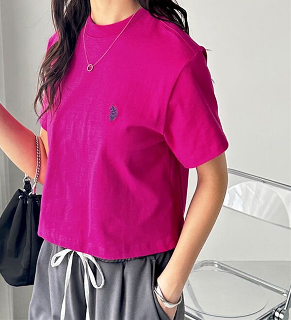 GeeRA（ジーラ）の「【Ｕ．Ｓ．　ＰＯＬＯ　ＡＳＳＮ．】ショート丈Ｔシャツ（Tシャツ）」｜詳細画像