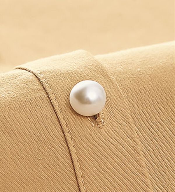 BELLUNA（ベルーナ）の「裾チュール切替パール釦シャツチュニック（チュニック）」｜詳細画像