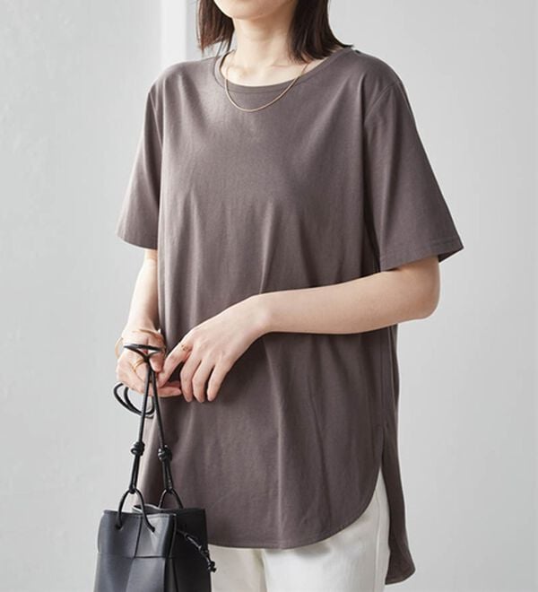 RANAN（ラナン）の「＜ＢＣ＞綿１００％ひんやりラウンドヘムプルオーバー（カットソー）」｜詳細画像