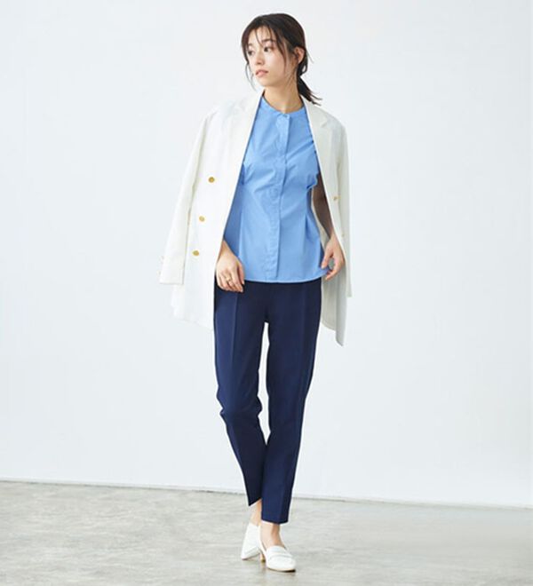 Pierrot（ピエロ）の「多機能ストレッチツイルテーパードパンツ（フルレングスパンツ）」｜詳細画像