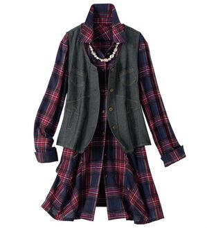 ルフラン（ルフラン）の「デニムベスト&times;ブラウスアンサンブル＜ラティール＞（アンサンブル）」｜詳細画像