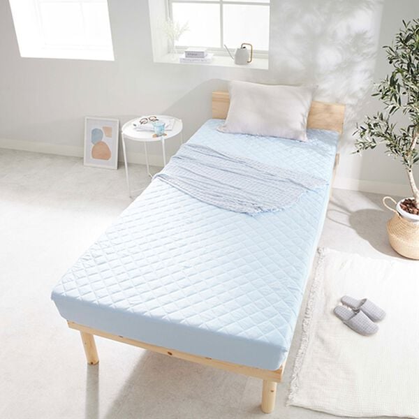 iellio（イエリオ）の「ひんやり冷感敷パッド一体型ＢＯＸシーツ＜洗える・接触冷感・抗菌防臭・時短・家事楽・ボックスシーツ・寝苦しさ対策＞（ボックスシーツ・ベッドシーツ）」｜詳細画像