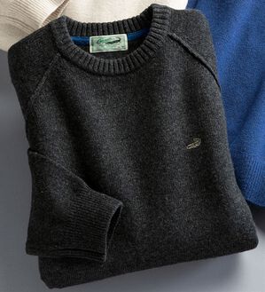「＜クロコダイル＞天竺ニットクルーセーター（メンズニット・セーター）」｜チャコール