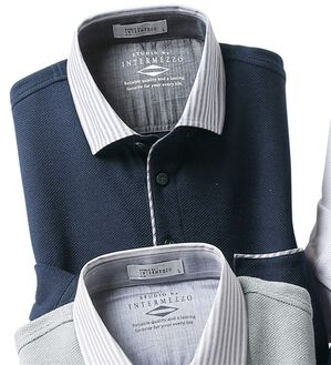 「＜Ｓ　ｂｙ　インターメッツォ＞洗練ドレスポロシャツ（メンズポロシャツ）」｜ネイビー