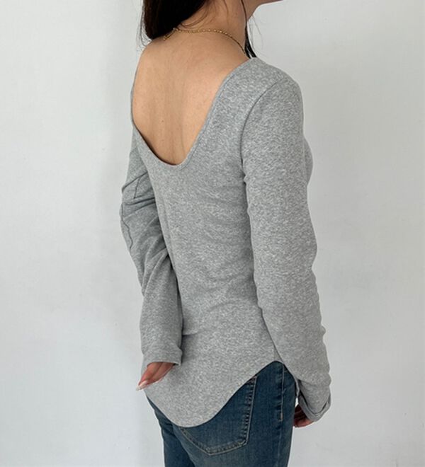 GeeRA（ジーラ）の「バックオープンリブトップス（カットソー）」｜詳細画像