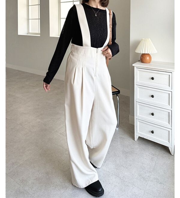 GeeRA（ジーラ）の「フロントジップハイウエストサロペット（オールインワン）」｜詳細画像