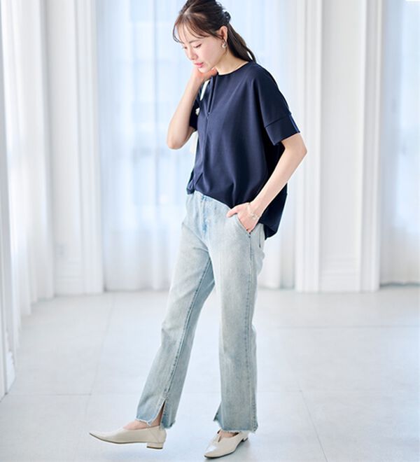 RANAN（ラナン）の「【4つの機能付】ひんやりハーフジップコクーンチュニック（チュニック）」｜詳細画像