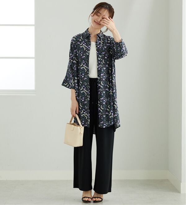 「【接触冷感】レーヨン素材ブザム切替ワンピース（その他ワンピース）」｜詳細画像