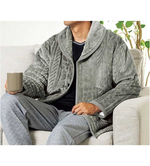 「ホカロンぬくもり設計のぽか暖ルームジャケット（メンズルームウェア）」｜詳細画像