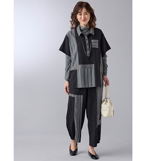 BELLUNA（ベルーナ）の「バルーンパンツ切替デザインセットアップ（セットアップ）」｜詳細画像