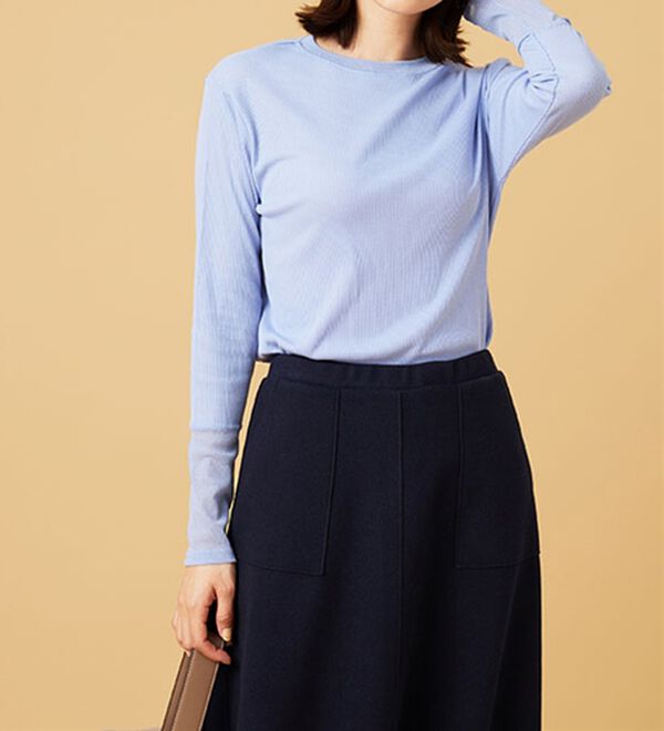 BELLUNA（ベルーナ）の「衿＆袖ラメチュール切替プルオーバー（カットソー）」｜詳細画像