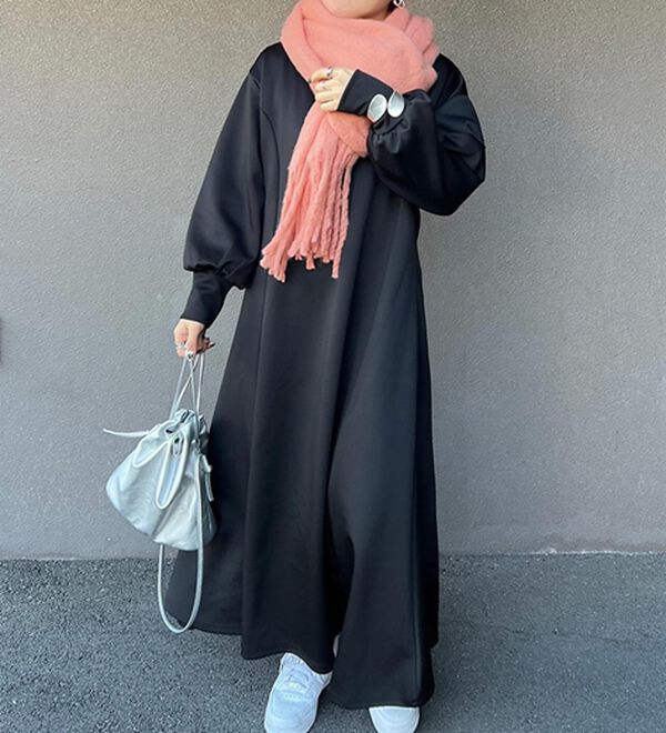 GeeRA（ジーラ）の「【再入荷】1枚で決まる！ハーフジップフレアワンピース（カットソーワンピース）」｜詳細画像