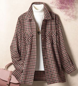 ルフラン（ルフラン）の「日本製　尾州ウール混ブラウスジャケット（シャツ）」｜詳細画像