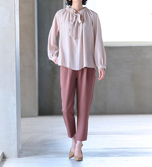 RANAN（ラナン）の「フリル衿ボウタイギャザーブラウス（ブラウス）」｜詳細画像