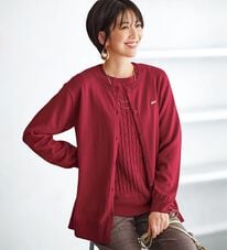 BELLUNA（ベルーナ）の「軽やか綿混！クルーネックカーディガン（ニットカーディガン）」