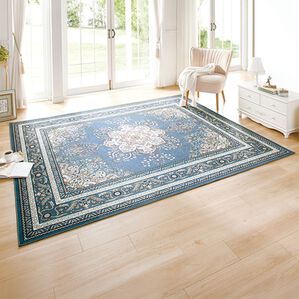 「厚みが選べる高級柄プリントはっ水カーペット（カーペット）」｜ブルーグレー
