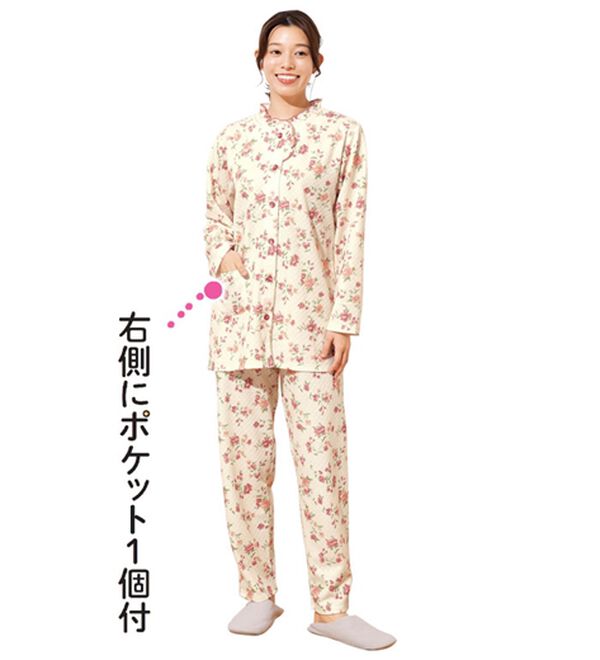 「【２着組】フリルが可愛いキルトパジャマ（パジャマ・ルームウェア）」｜詳細画像