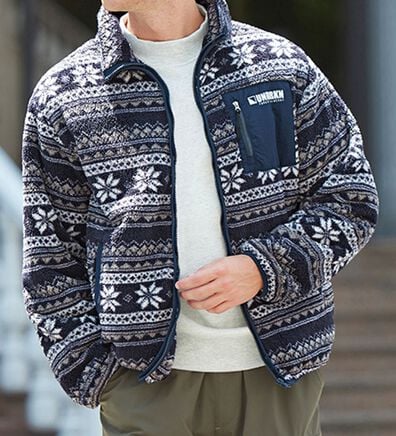 「総柄ボアブルゾン（メンズブルゾン）」