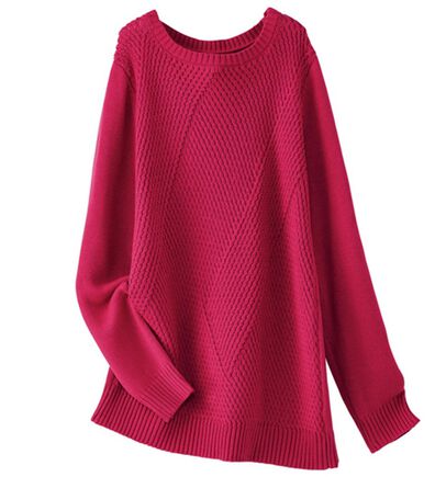 BELLUNA（ベルーナ）の「編地変化シンプルニットプルオーバー（ニット・セーター）」