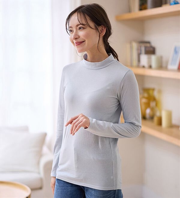 LAVIENNE（ラヴィエンヌ）の「【うす・軽・温】綿１００％吸湿発熱あったかタートルネックインナー（肌着・インナーウェア）」｜詳細画像