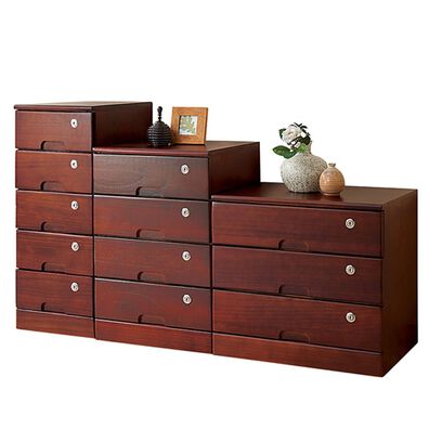 「全段鍵付！天然木リビングチェスト（チェスト・タンス）」