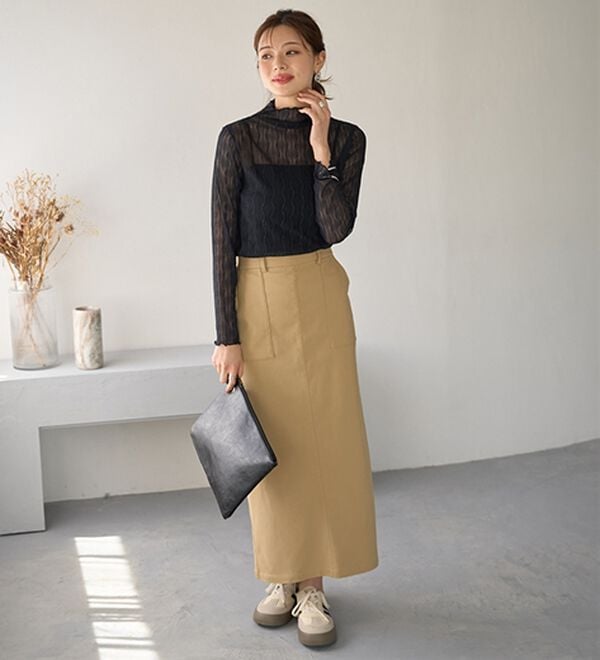 BELLUNA（ベルーナ）の「波柄立体ジャカードシアーインナー（カットソー）」｜詳細画像