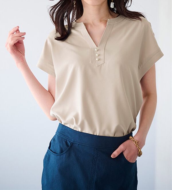 RANAN（ラナン）の「ひんやり！スキッパーブラウス（ブラウス）」｜詳細画像