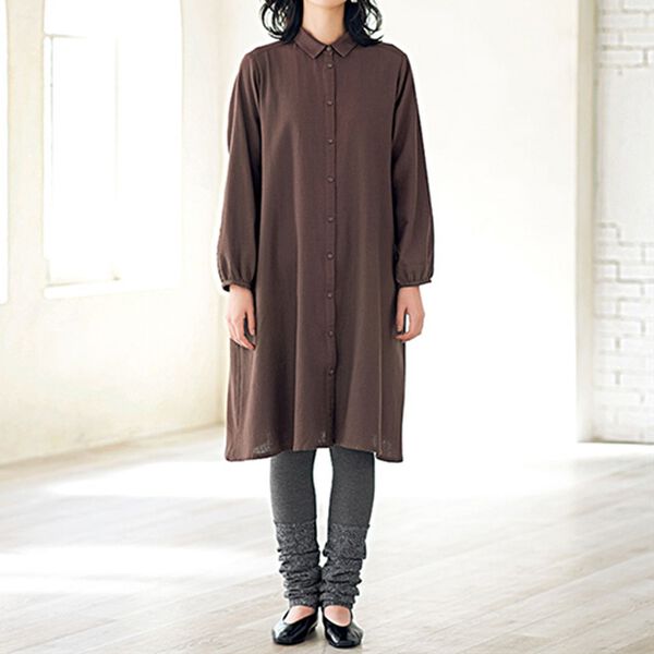 BELLUNA（ベルーナ）の「綿１００％ツイルシャツワンピース（シャツワンピース）」｜詳細画像