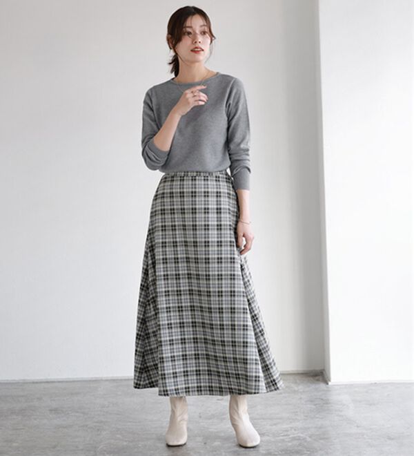 Pierrot（ピエロ）の「【Ｓ～３Ｌ】ネックが選べるプレミアムカシミヤタッチニット（ニット・セーター）」｜詳細画像