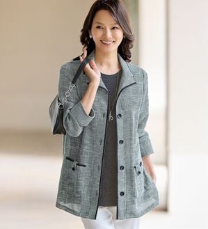 BELLUNA（ベルーナ）の「＜涼やかにきちんと！＞変化織配色ジャケットアンサンブル（その他ジャケット）」｜詳細画像