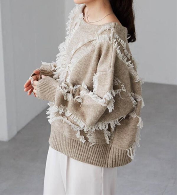 RANAN（ラナン）の「ニュアンスフリンジニット（ニット・セーター）」｜詳細画像
