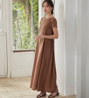 RANAN（ラナン）の「上品見えバックギャザーワンピース（その他ワンピース）」｜モカ