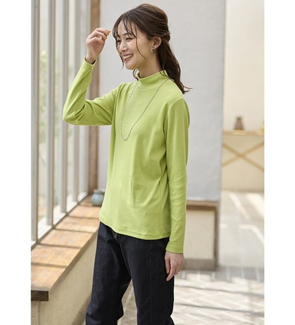 BELLUNA（ベルーナ）の「綿混リブハイネックプルオーバー（カットソー）」｜詳細画像