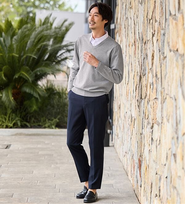 REMEN'S（リメンズ）の「【洗える】やわらかタッチＶネックセーター（メンズニット・セーター）」｜詳細画像