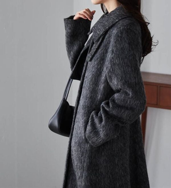 RANAN（ラナン）の「2WAYフレアーステンカラーシャギーコート（ロングコート）」｜詳細画像