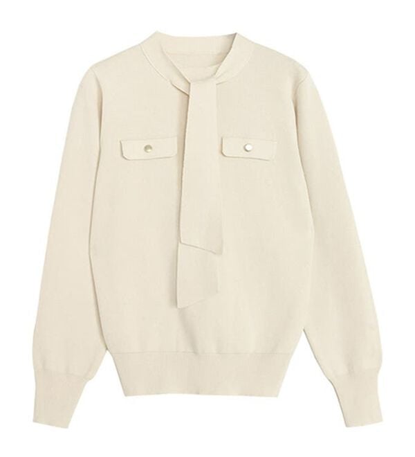 Pierrot（ピエロ）の「ボウタイポケットニット（ニット・セーター）」｜詳細画像