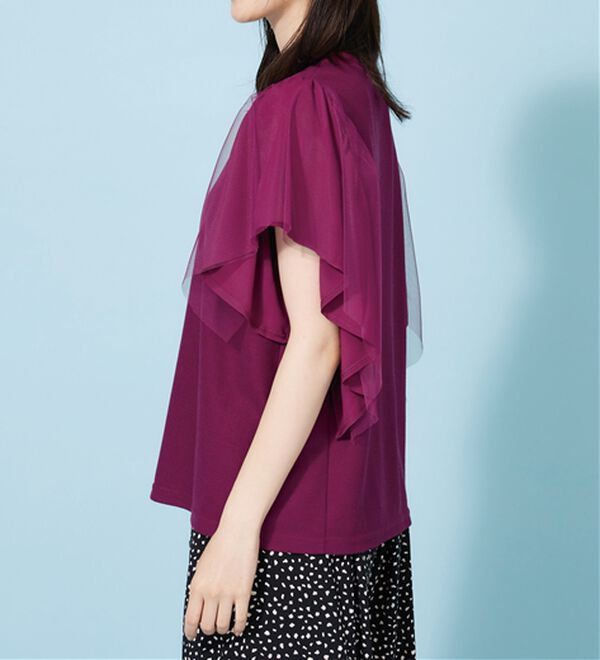 BELLUNA（ベルーナ）の「チュール使いフリル袖プルオーバー（カットソー）」｜詳細画像