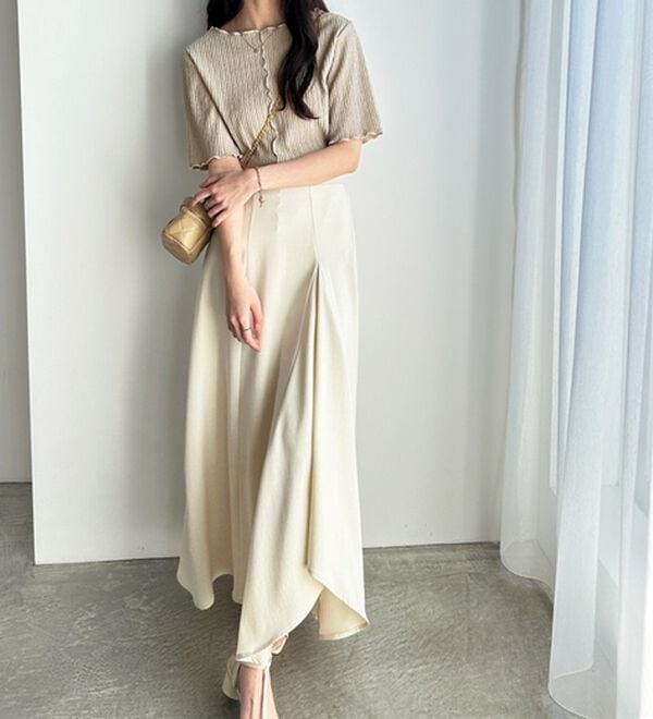 GeeRA（ジーラ）の「前後２ＷＡＹ配色メロー５分袖カットソー（カットソー）」｜詳細画像