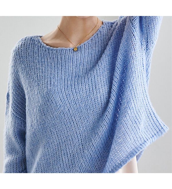 【未使用/新品】Vネック アンゴラ ニット アイスブルー モヘアニット DRESSLAVE（ドレスレイブ） ニット セーター chunky mohair Vneck