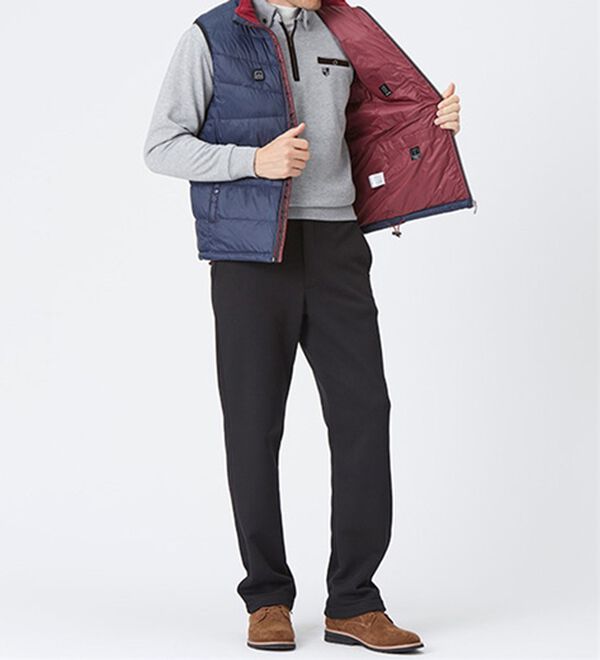 「＜ダンロップ・モータースポーツ＞秒・暖（すぐにあったか）ヒーター付ベスト（メンズベスト）」｜詳細画像