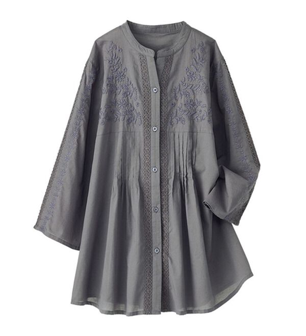 BELLUNA（ベルーナ）の「刺しゅうデザインタックブラウス（ブラウス）」｜詳細画像